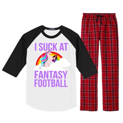 I Suck At Fantasy Football Unicorn Raglan Sleeve Pajama Set