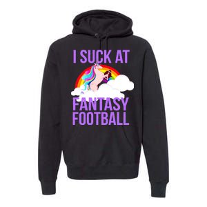 I Suck At Fantasy Football Unicorn Premium Hoodie