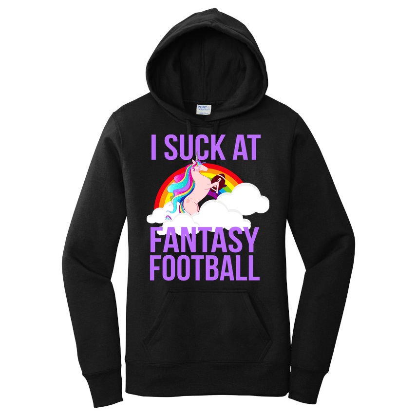 I Suck At Fantasy Football Unicorn Women's Pullover Hoodie