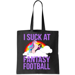 I Suck At Fantasy Football Unicorn Tote Bag