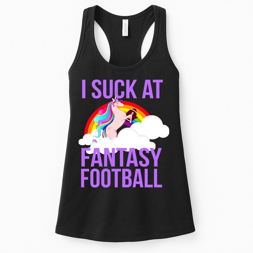 I Suck At Fantasy Football Unicorn Womens Tank Top