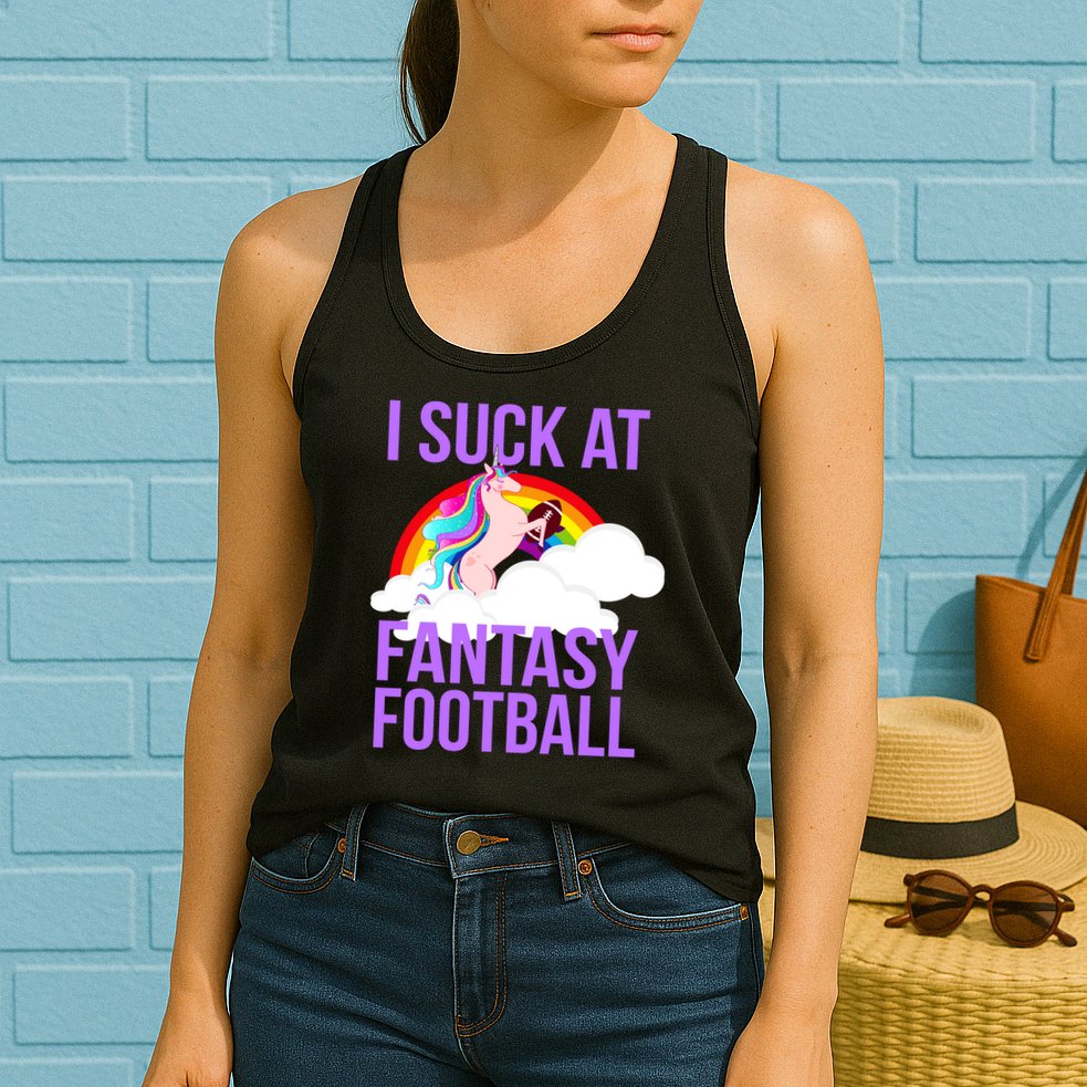 I Suck At Fantasy Football Unicorn Womens Tank Top
