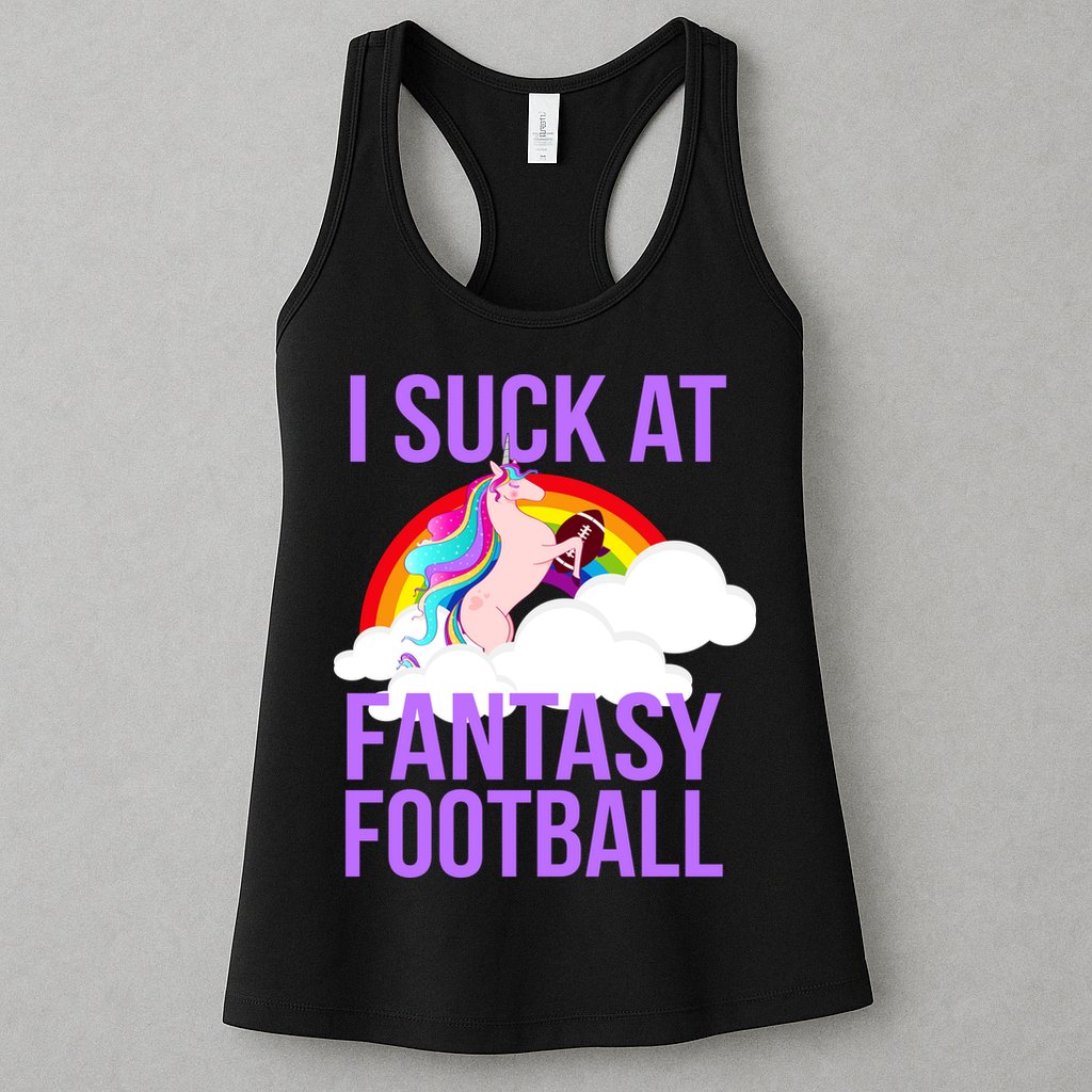 I Suck At Fantasy Football Unicorn Womens Tank Top