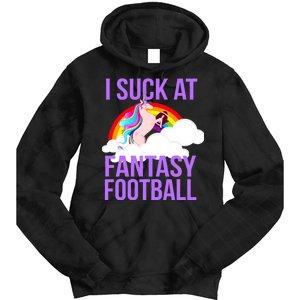 I Suck At Fantasy Football Unicorn Tie Dye Hoodie