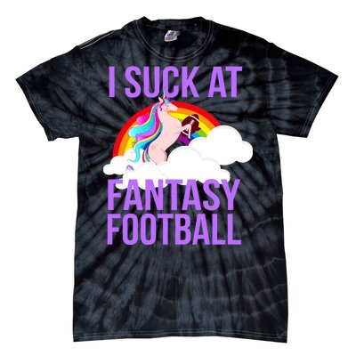 I Suck At Fantasy Football Unicorn Tie-Dye T-Shirt