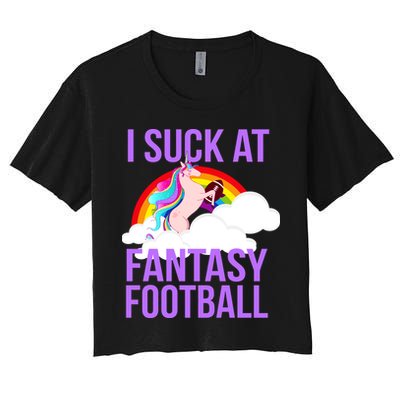 I Suck At Fantasy Football Unicorn Crop Top