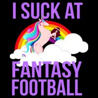 I Suck At Fantasy Football Unicorn Women's V-Neck T-Shirt