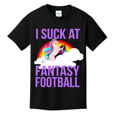 I Suck At Fantasy Football Unicorn Kids T-Shirt
