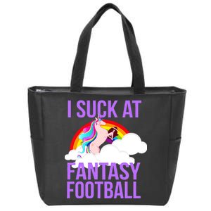 I Suck At Fantasy Football Unicorn Zip Tote Bag