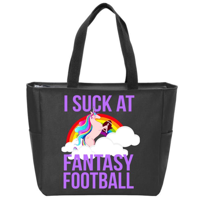 I Suck At Fantasy Football Unicorn Zip Tote Bag