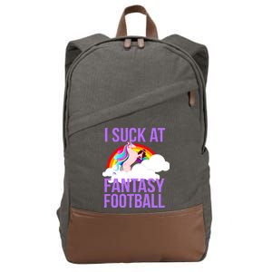 I Suck At Fantasy Football Unicorn Cotton Canvas Backpack