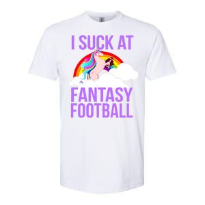 I Suck At Fantasy Football Unicorn Softstyle CVC T-Shirt