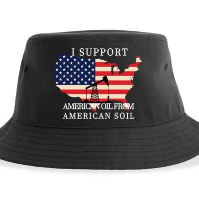 I Support American Oil From American Soil Keystone Pipeline Sustainable Bucket Hat