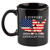 I Support American Oil From American Soil Keystone Pipeline 11oz C Handle Ceramic Mug