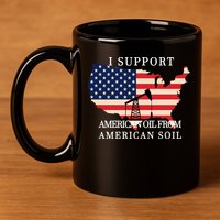 I Support American Oil From American Soil Keystone Pipeline 11oz C Handle Ceramic Mug