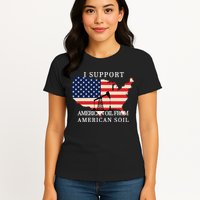 I Support American Oil From American Soil Keystone Pipeline Womens T-Shirt