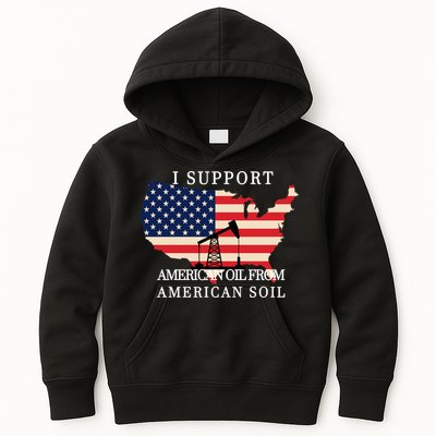 I Support American Oil From American Soil Keystone Pipeline Kids Hoodie