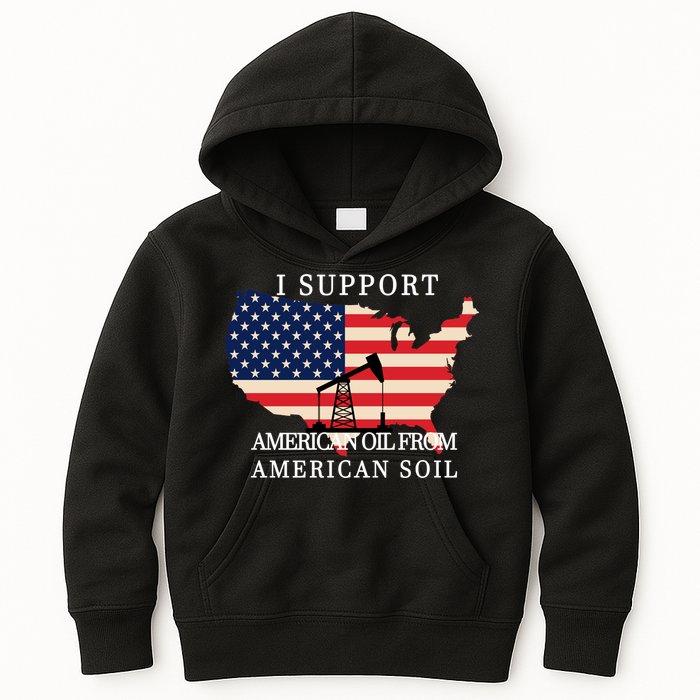 I Support American Oil From American Soil Keystone Pipeline Kids Hoodie