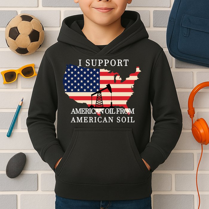 I Support American Oil From American Soil Keystone Pipeline Kids Hoodie