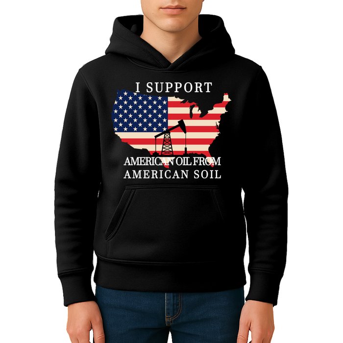 I Support American Oil From American Soil Keystone Pipeline Kids Hoodie