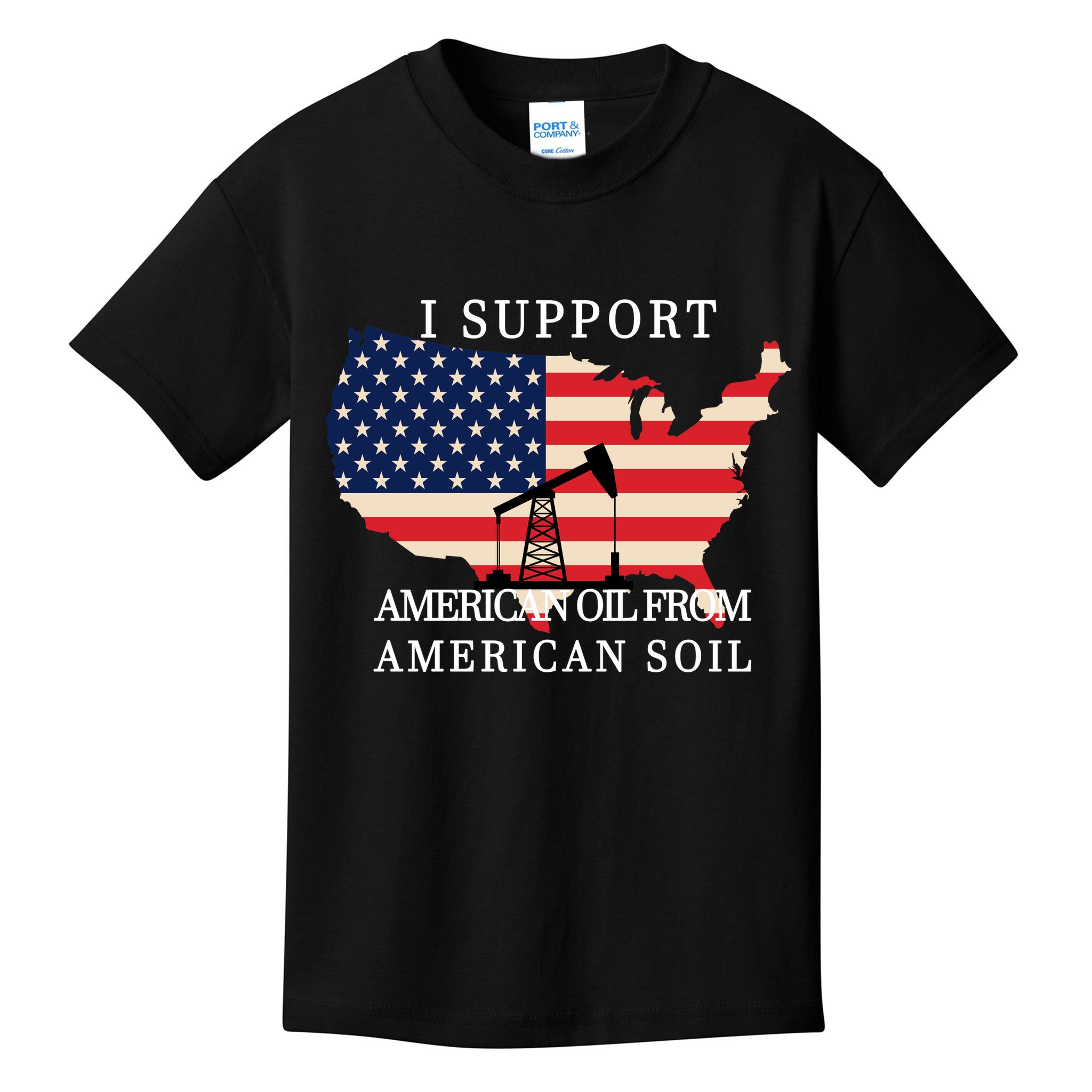 I Support American Oil From American Soil Keystone Pipeline Kids T-Shirt