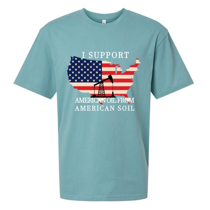 I Support American Oil From American Soil Keystone Pipeline Sueded Cloud Jersey T-Shirt