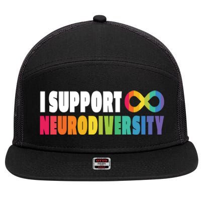 I Support Neurodiversity 7 Panel Mesh Trucker Snapback Hat