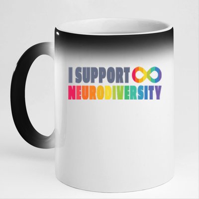 I Support Neurodiversity 11oz Black Color Changing Mug