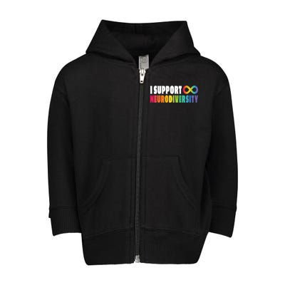 I Support Neurodiversity Toddler Zip Fleece Hoodie