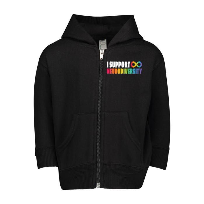 I Support Neurodiversity Toddler Zip Fleece Hoodie