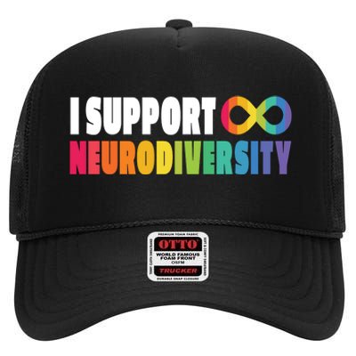 I Support Neurodiversity High Crown Mesh Back Trucker Hat