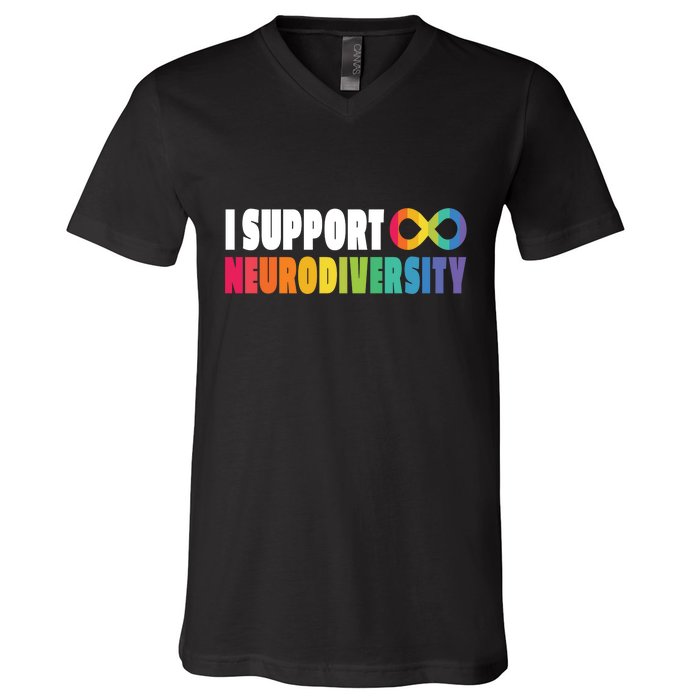 I Support Neurodiversity V-Neck T-Shirt