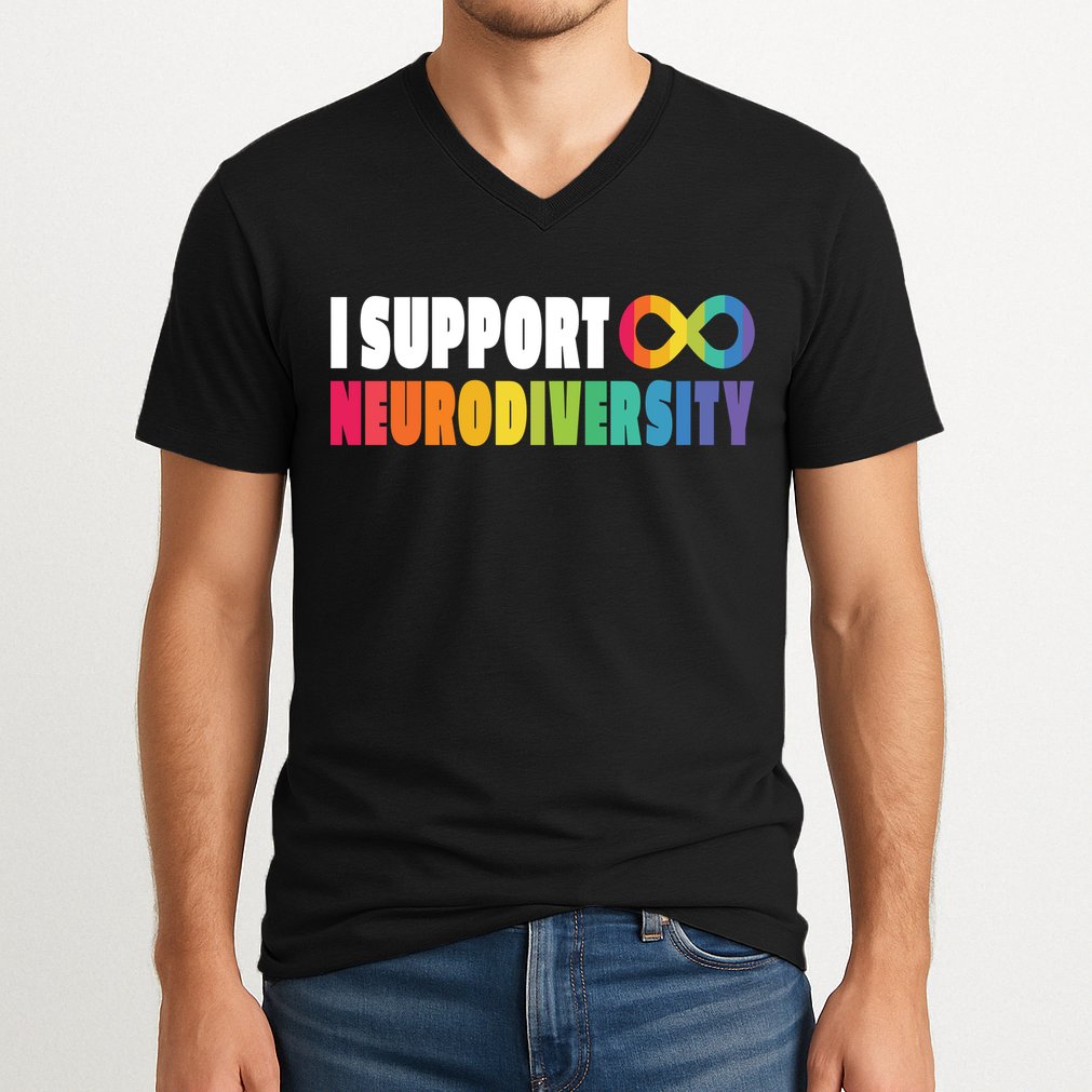 I Support Neurodiversity V-Neck T-Shirt