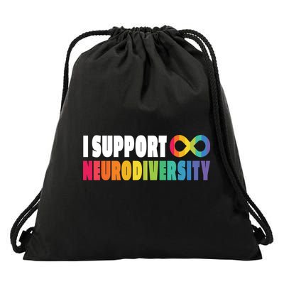 I Support Neurodiversity Drawstring Bag