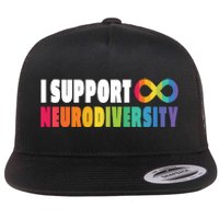 I Support Neurodiversity Flat Bill Trucker Hat