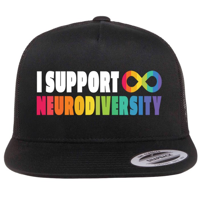 I Support Neurodiversity Flat Bill Trucker Hat