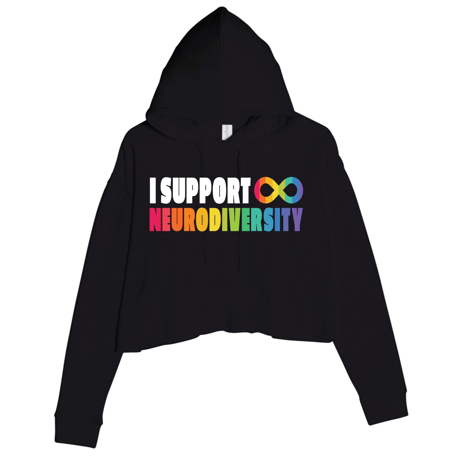 I Support Neurodiversity Crop Fleece Hoodie