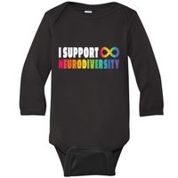 I Support Neurodiversity Baby Long Sleeve Bodysuit