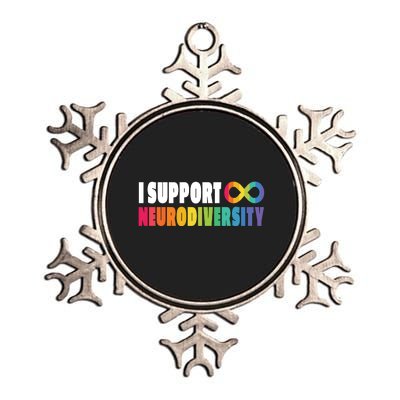 I Support Neurodiversity Metallic Star Ornament