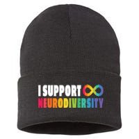 I Support Neurodiversity Sustainable Knit Beanie