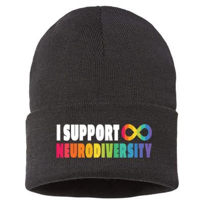 I Support Neurodiversity Sustainable Knit Beanie