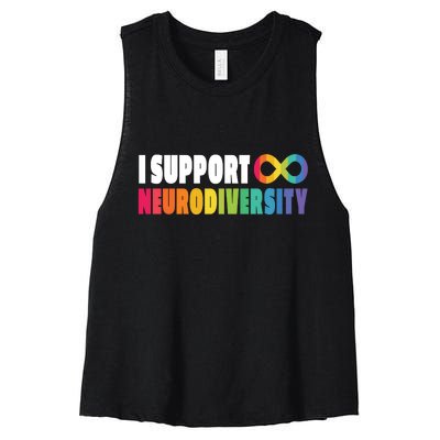 I Support Neurodiversity Women's Racerback Cropped Tank