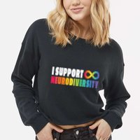 I Support Neurodiversity Cropped Pullover Crew