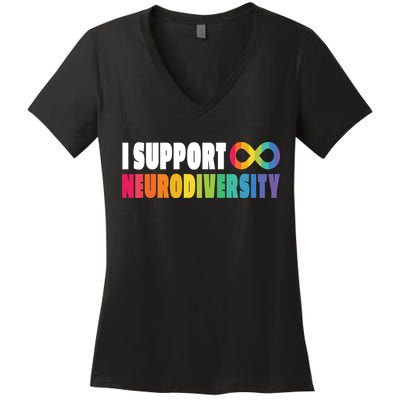 I Support Neurodiversity Women's V-Neck T-Shirt