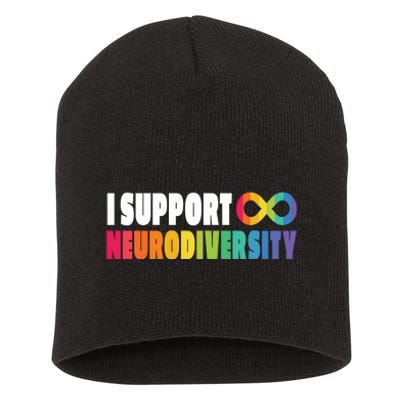 I Support Neurodiversity Short Acrylic Beanie