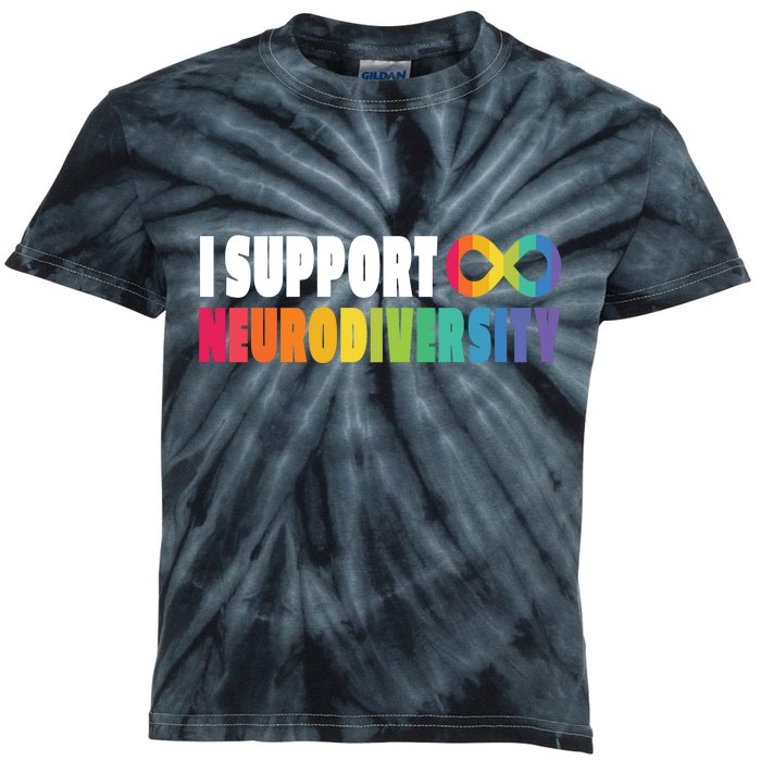 I Support Neurodiversity Kids Tie-Dye T-Shirt