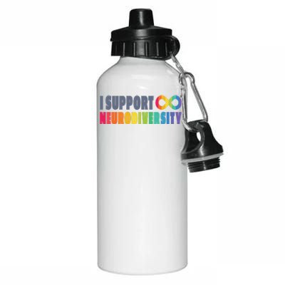 I Support Neurodiversity Aluminum Water Bottle