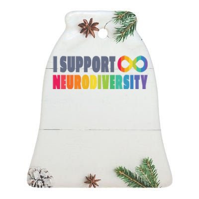 I Support Neurodiversity Ceramic Bell Ornament