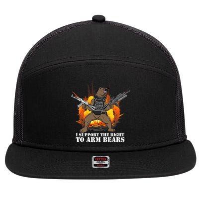 I Support The Right To Arm Bears 7 Panel Mesh Trucker Snapback Hat