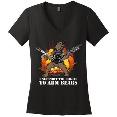 I Support The Right To Arm Bears Women's V-Neck T-Shirt